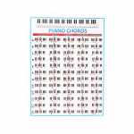 11-tolline x 8,27-tolline plastist tihendusklaveri akordide tabel klaveriharjutuste tegemiseks / muusika kirjutamiseks