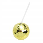 Disco Flash Ball Cup Galvaniseeritud pallitass Ball Straw Plastic Water Cup Veiniklaas One Size kuld