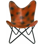 Nahast k&auml;sitsi valmistatud Butterfly Chair Sleeper Seat Kokkupandav Modern Sling Lounge aktsent 36x29.5x29.5