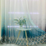 Foral t&uuml;ll L&auml;bipaistev elutoa kardinad Magamistoa Tikitud Voile Kardinad K&ouml;&ouml;giakna kardinad Kodukaunistus Esiku uks 200*270CM 1PCS