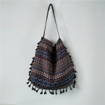 Vintage Bohemian Fringe &otilde;lakott Naiste Tutt Boho Hippie Mustlaste Fringed Naiste k&auml;ekotid Avatud kotid Kotid