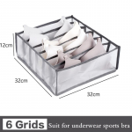R&otilde;ivaste hoiupaneel Kapid Sahtlid Magamistoa sahtlite eraldaja Hoiukast Garderoobi Korraldaja Sokkide jaoks Aluspesu 6grids-grey