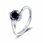 Bague Ringen 1 kat VVS Moissanite Jewelry abielus&otilde;rmus 925 Sterling h&otilde;betatud valge kullaga, nelja k&uuml;&uuml;nega keerduva disainiga avatud s&otilde;rmused 1ct adjustable must