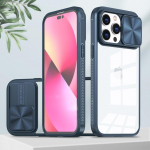Moodne liugkaamera objektiivi kaitse l&auml;bipaistev telefoni&uuml;mbris 13 11 12 14 Pro Max Xr Xs 8 7 Plus Se kaitseraua p&otilde;rutuskindel kate For iPhone 8 Plus tumesinine v&auml;rv