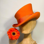 Traditsiooniline Fedora m&uuml;ts Moerihm Kaunistatud lambavildist m&uuml;ts Mustkunstniku m&uuml;ts Unisex Steampunk m&uuml;ts k&otilde;rge m&uuml;tsiga Cosplay riided 1pcs oranž