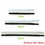 2tk/partii PA11 ID8 OD10 15/20/25CM valge/must v&auml;rvi plastik nailontoru gofreeritud toru k&uuml;tusepumba jaoks White 15CM