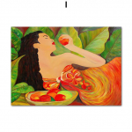 Mood Peen t&uuml;druku portree Vintage lilledega seinakunst L&otilde;uendimaaling Plakatid ja v&auml;ljatr&uuml;kid Seinapildid elutoa sisekujunduseks Ilma raamita 21*30cm