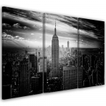 Kolmeosalise pildiga l&otilde;uendiprint New York City mustvalge 60x40 must/valge