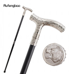 Valge m&ouml;irgav karupea lill Totem Reljeef jalutuskepp Moodne jalutuskepp Gentleman Crosier Nupu jalutuskepp 93cm valge