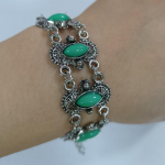 Moodsad etnilise boheemlaste k&auml;ev&otilde;rud ja k&auml;ev&otilde;rud naistele Blue Stone Vintage Beach Boho lilledega ovaalsed reguleeritavad k&auml;ev&otilde;rud Ehted 1