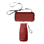 Vihmavari koos &uuml;mbrisega, kompaktne disain, ideaalne reisimiseks, kerge, kaasaskantav, p&auml;ikese- ja vihmavari, v&auml;listingimustes punane