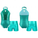 2 tk Lastele T&uuml;drukutele Varrukateta Litritega Patchwork V&otilde;imlemistrikood Balletitantsu Bodysuits koos l&uuml;hikeste p&uuml;kstega 5-6 Years kuninglik sinine v&auml;rv