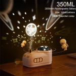 350ml 2000mAh Laetav Aku USB &Otilde;huniisutaja Retro Auruvedur Traadita Udugeneraator LED Projektsioonivalgustiga Projection White