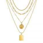 Retro mitmekihiline kaelakee, m&uuml;ndiripats, portree, litriga ripats, mood, &uuml;he toote aksessuaarid