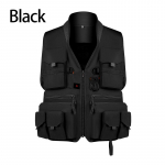 Fotograafia &otilde;ues veekindel kalastusvest Meeste kalastusvest mitme taskuga matkavest L must
