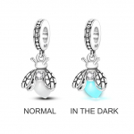 925 Silver Glow -The -The -The -Dark Firefly Dangle Bead Charms Fit Charms k&auml;ev&otilde;ru isetehtud
