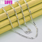 925 Sterling h&otilde;be 16/18/20/22/24/26/28/30 tolli 4mm klassikalise ketiga kaelakee ehted 40cm
