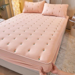 Paks pehme madratsikaitse funda de colch&oacute;n valge voodiga voodilinad, tikitud madratsi kate(Padjap&uuml;&uuml;r vajab tellimist) 150x200x30cm