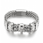 Euroopa ja Ameerika isiksus bully skull hundipea l&otilde;vipea meeste titaanist terasest k&auml;ev&otilde;ru 22cm