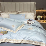 Kerge luksusstiilis 140S pika klambriga puuvillast tikitud neljaosaline komplekt, puhtast puuvillast tikandid, nahas&otilde;bralik neljaosaline komplekt, high-end 1.8m fitted sheet 4pcs