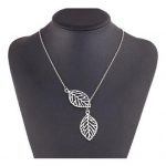 Naiste Double Leaf Hollow Charm ripats l&uuml;hikese kraega kaelakee ehted