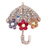 Naiste vihmavari lill Rhinestone Inkrusteeritud pross Pin jakk krae Decor