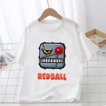 Red Ball Print Funny Kids 1-12 aastane T-s&auml;rk T&uuml;drukute Suvised Topid Poiste riided Multifilm Armas laste l&uuml;hikeste varrukatega T-s&auml;rk 120cm