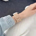 20 mm 22 mm pehmest silikoonist kellarihmad esmaklassilised kellarihmad, vastupidavad ja veekindlad roosimustriga &uuml;hilduvus Samsungi, Huawei, Amzfiti, 22mm beež
