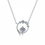P&auml;ris 0,5 CT Moissanite teemantkaelakee 925 Sterling h&otilde;bedane vanikuga ripats kaelakee peen ehe naistele t&uuml;drukutele lubadus kingitus 0.5ct moissanite