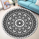 Geomeetrilised s&uuml;mbolid Elulille &uuml;mmargune vaip Mandala print Joogamatt padi Elutuba Magamistuba &Otilde;ppevaip P&otilde;randatool 60cmx60cm