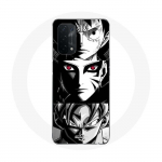 Coque pour Oppo A74 5G Sangoku Naruto Luffy one piece Dragon Ball Z fond noir et blanc anime manga