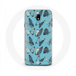 Sinise taustaga &uuml;mbris Samsung Galaxy S4 Butterflies jaoks