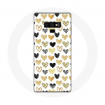 &Uuml;mbris Samsung Galaxy Note 9 abstraktse tekstuuriga taustaga s&uuml;damete jaoks, must kollane ja hall