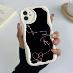 iPhone'ile 11 12 13 14 15 Pro Max 7 Infinix Smart 8 Realme C55 C35 OPPO A17 telefoni&uuml;mbrised A18 Love Yourself Lillekunsti eksklusiivne Kreemmustriline pehme &uuml;mbris for iPhone 6