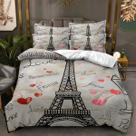 3D Pariisi Torni Voodipesu Komplekt Romantiline Armastus Udusule Tekikate DE/AU/EU T&auml;issuurus Luksuslik Tekikate Naiste Romantiline Voodikate Baby 100x135cm