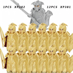 13tk/komplekt Keskaegsete r&uuml;&uuml;tlite r&uuml;hma s&otilde;jav&auml;es&otilde;durite kuju ehitusplokk, harivad m&auml;nguasjad lastele KT1073