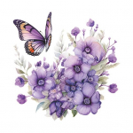 Lillav&auml;rvi lilleliblikad WC-kleebis Eemaldatav isekleepuv veekindel PVC elutoa seinakunst Vannitoa tualettruumi kaane kaunistuskleebis