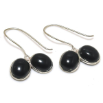 Natural Black Onyx Gemstone Handmade 925 Sterling Silver Earring 1.18 c3z12