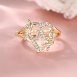 1 tk kuldne v&auml;rv 26 inglise t&auml;ht CZ tsirkoonist s&otilde;rmus roosi lill Reguleeritav avamisr&otilde;ngas pulmapael Ehted s&otilde;brap&auml;eva kingitus A