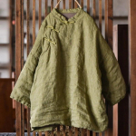 Johnature naiste vintage triibulised pargid, pikkade varrukatega n&ouml;&ouml;biga kevadmantlid Hiina stiilis pluss puuvillased pargid One Size heleroosa v&auml;rv