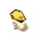 Natural Citrine Gemstone Handmade 925 Sterling Silver Gift Ring Size 6.5 q5o86