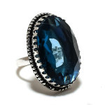 Natural London Blue Topaz Gemstone 925 Sterling Silver Gift Ring Size 9 s2d08
