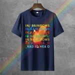 Radiohead vikerkaarerokis Radiohead must T-s&auml;rk S-5XL unisex puuvillane T-s&auml;rk moodne unisex T-s&auml;rk tavaline M