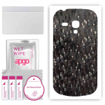 apgo Protective Skin Sticker for the back compatible with Samsung Galaxy S3 mini i8190, Wrap Film, Foil, Vinyl - Pattern Carbon Black Pixel