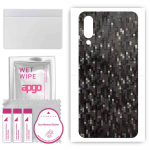 apgo Protective Skin Sticker for the back compatible with Xiaomi Mi 9 Pro, Wrap Film, Foil, Vinyl - Pattern Carbon Black Pixel