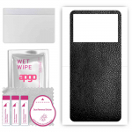 apgo Protective Skin Sticker for the back compatible with Infinix Note 12 VIP, Wrap Film, Foil, Vinyl - Pattern Black Leather