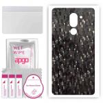 apgo Protective Skin Sticker for the back compatible with Honor 6X, Wrap Film, Foil, Vinyl - Pattern Carbon Black Pixel
