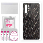 apgo Protective Skin Sticker for the back compatible with Huawei P30 Pro, Wrap Film, Foil, Vinyl - Pattern Carbon Black Pixel