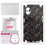 apgo Protective Skin Sticker for the back+sides compatible with Nothing Phone 1, Full Wrap Film, Foil, Vinyl - Pattern Carbon Black Pixel