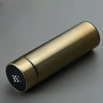 Nutikas isolatsiooniga roostevabast terasest veepudel lekkekindel topeltsein joogi kuuma ja k&uuml;lma hoidmiseks vedelkristallide temperatuurin&auml;idikul 500ml punane